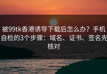 被99tk香港诱导下载后怎么办？手机自检的3个步骤：域名、证书、签名先核对