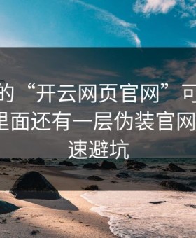你看到的“开云网页官网”可能只是表面，里面还有一层伪装官网：7个快速避坑
