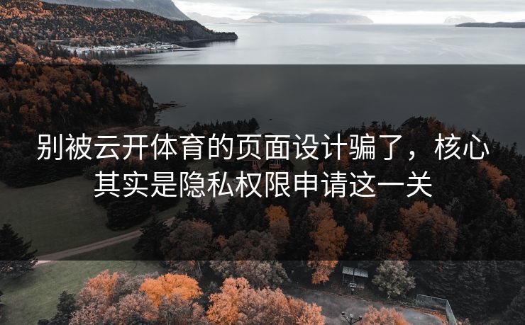 别被云开体育的页面设计骗了，核心其实是隐私权限申请这一关