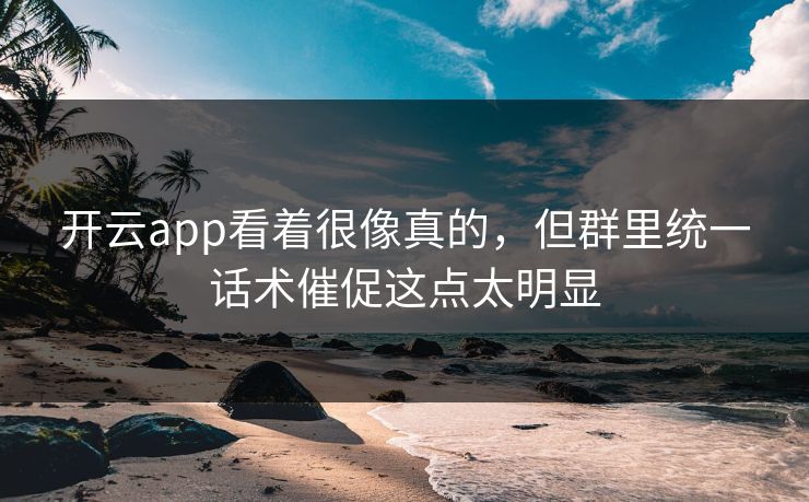 开云app看着很像真的，但群里统一话术催促这点太明显